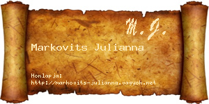 Markovits Julianna névjegykártya